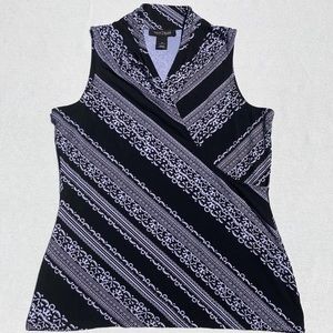 NWOT! White House Black Market Sleeveless Black+White Top NWOT!